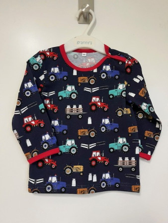 Tröja blå m traktorer storlek 80, 215:-